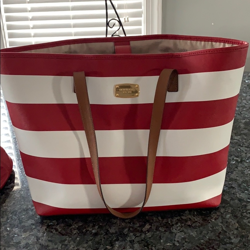 Michael kors large stripped tote